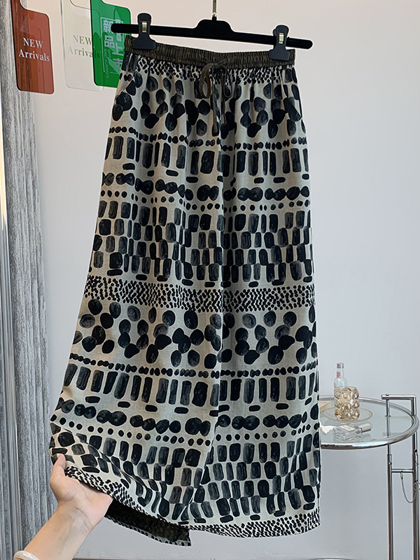 Midi Skirt Floral - Retro-Blumenmuster, lockerer, leichter Sommer-Midirock für Damen,