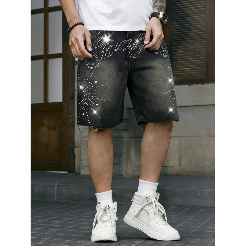 Amerikanische Streetwear Herre – Shorts Denim Frayed Bewertung und Preis