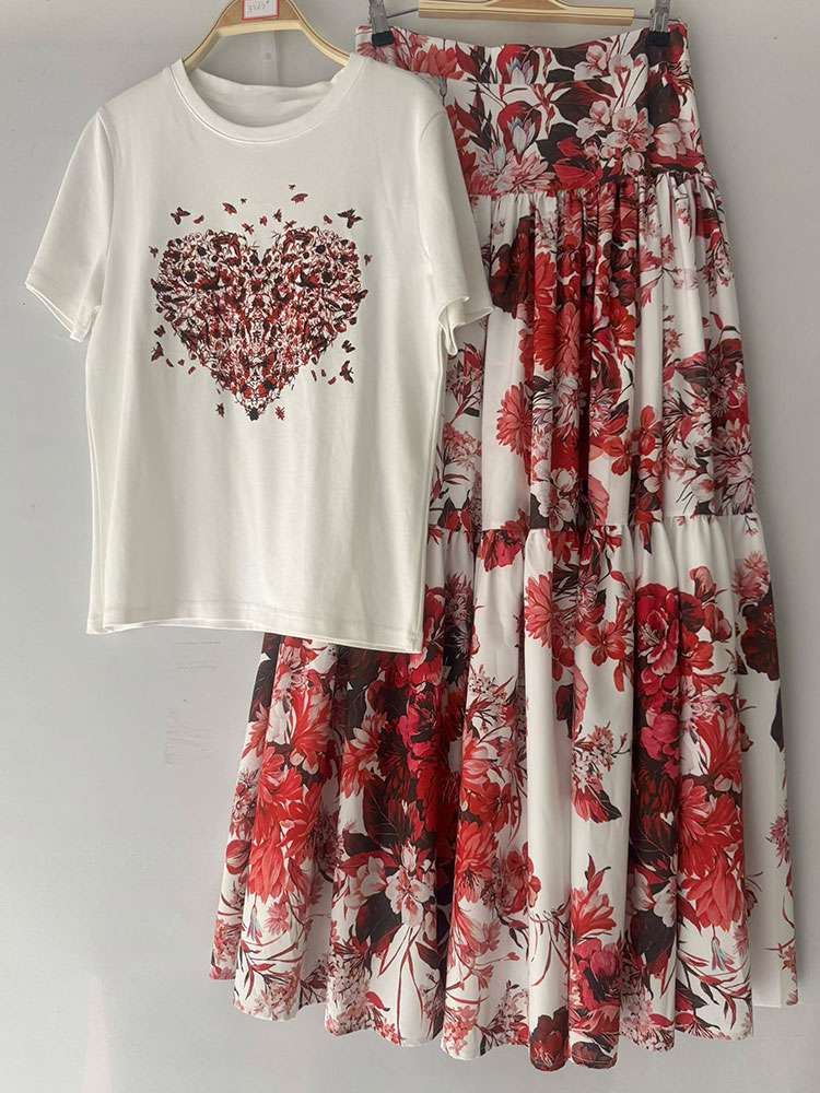 2026 Neues Sommer-Damen-Set mi – Midi Skirt Floral Bewertung und Preis