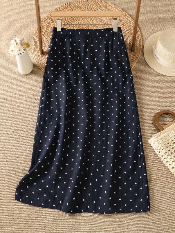 Blumenmuster-Halbrock mit hohe – Midi Skirt Floral Bewertung und Preis