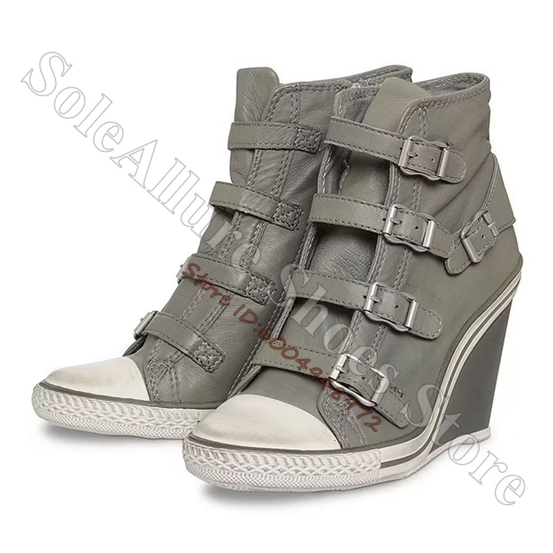 Graue High-Top-Keilabsatz-Snea – Wedge Espadrille Women Bewertung und Preis